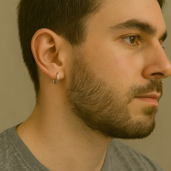 Clip on Hoop Earrings-NEW-Cartilage 8 Gold/Silvertone Non Piercings - Picture 4 of 7